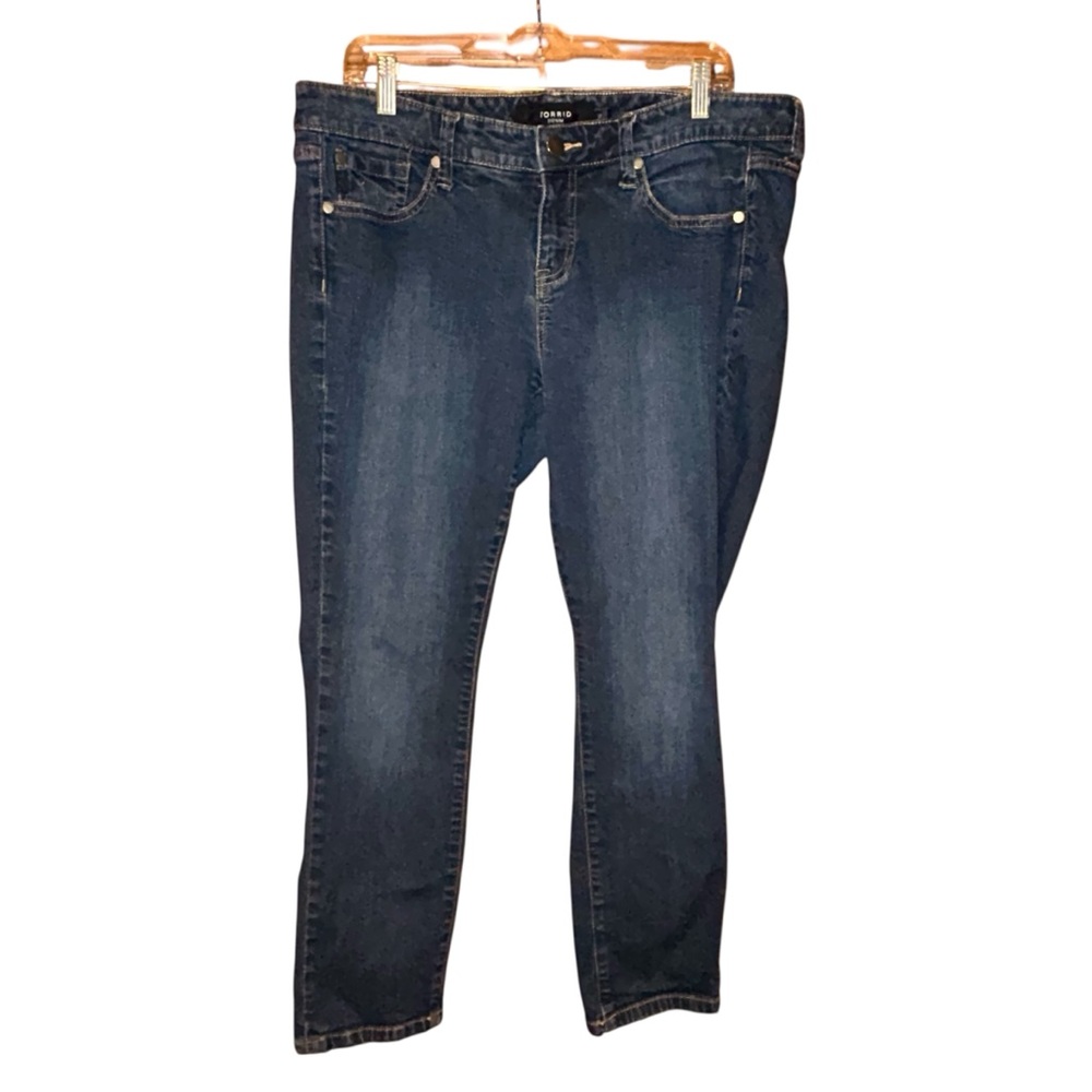 Torrid Skinny Ankle Jeans Womens Size 16 Dark Wash Stretch Mid Rise Minimalist